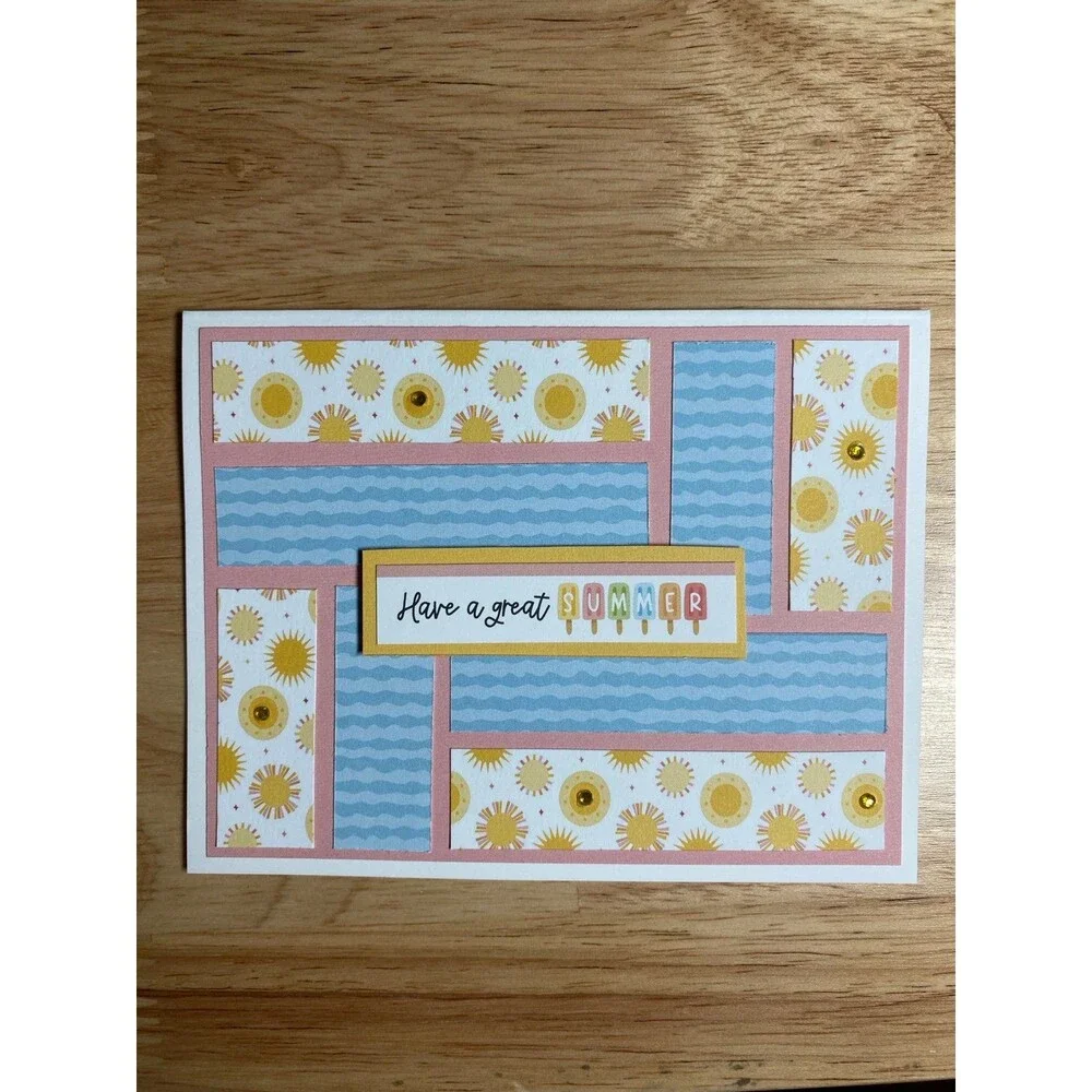 Handmade Summer Blank Greeting Card A2 & Envelope